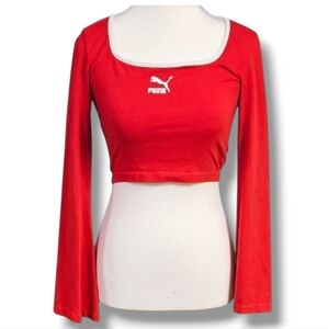 PUMA | FLARED SLEEVE COTTON STRETCH SROPPED TOP \ EXCLUSIVE @ ASOS - NWO…